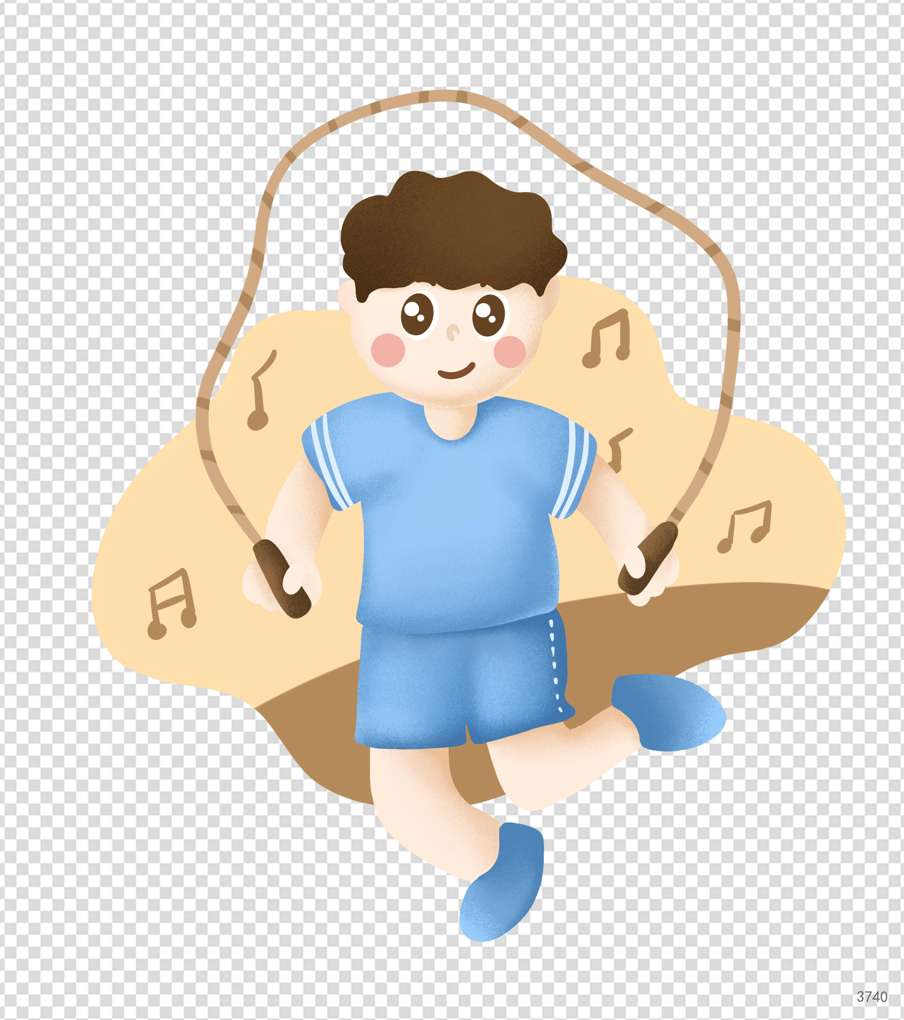 卡通运动男孩元素下载_糖果办公