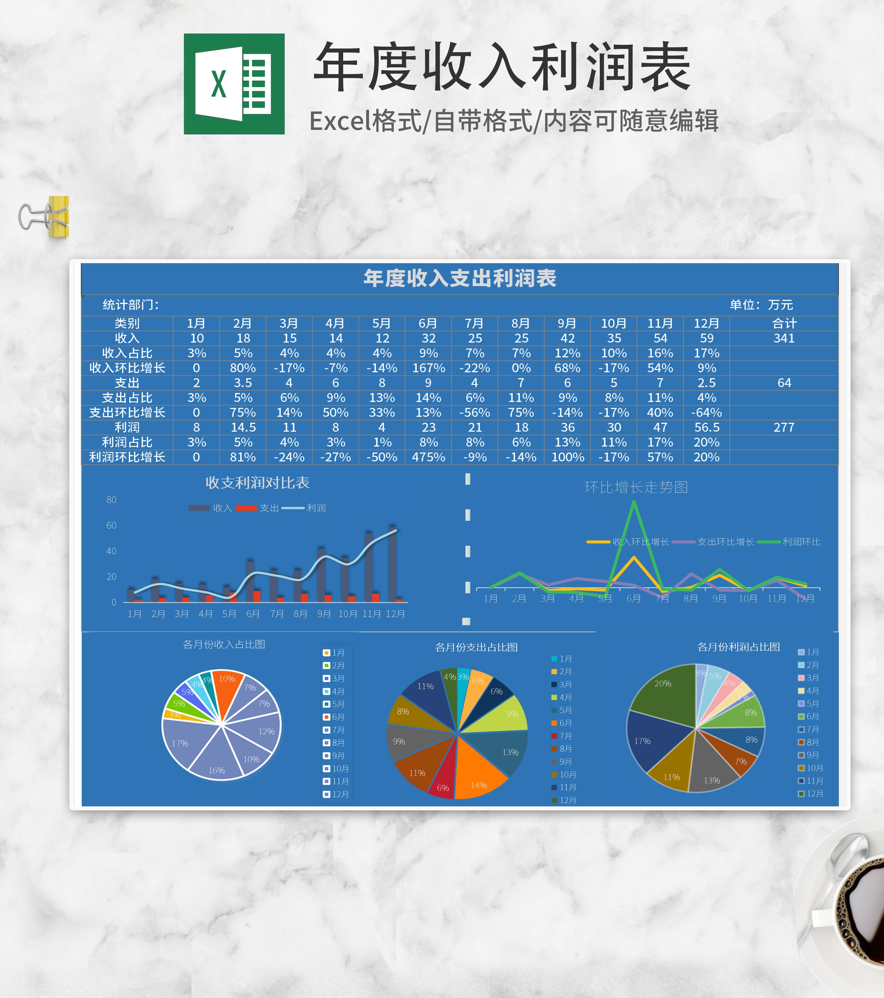蓝色年度收入利润表excel模板 预选 立即下载 绿色出租收入流水日记账excel模板 预选 立即下